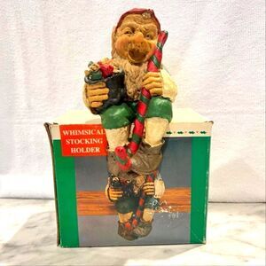 Vintage Christmas decor, Laughing Elf, Stocking Holder, Christmas Elf,